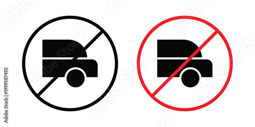 No exhaust gases sign outlined. Flat fill icons