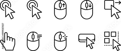 Computer mouse and cursor icons
