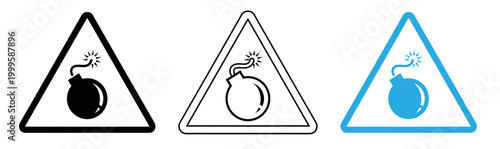 Warning sign explosive hazard molotov cocktail illustration