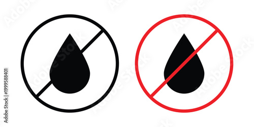 Fotografia No wet icon outlined. Flat fill icons