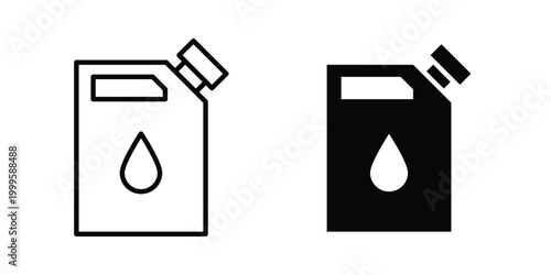 Oil can icon outlined. Flat fill icons