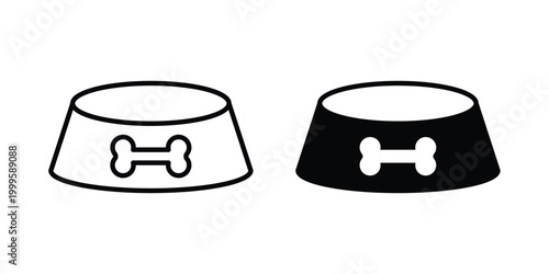 Canvastavla Pets bowl icon outlined. Flat fill icons