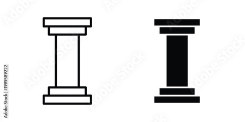 Pillar icon outlined. Flat fill icons
