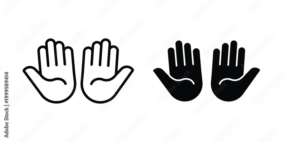 Fototapeta premium Pray icon outlined. Flat fill icons
