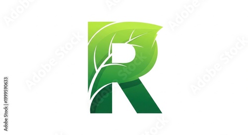 Green Letter R Leaf Logo for Eco Friendly Branding