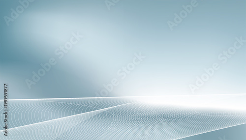 Elegant silver wave background, futuristic white technology template, soft metallic abstract design