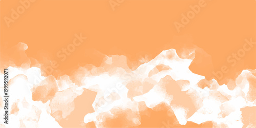 Abstract cloud formations dance across a warm, inviting orange canvas, evoking a sense of tranquility. The soft, wispy clouds blend seamlessly with the vibrant backdrop.