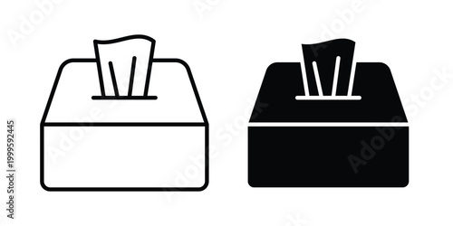Photos wet tissue wipes icon outlined. Flat fill icons