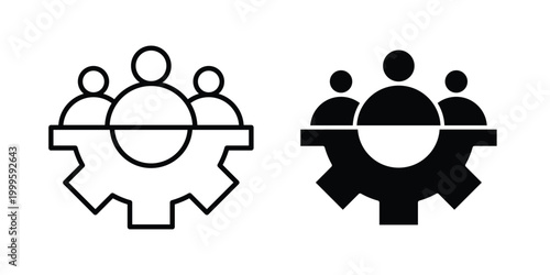 Workforce icon outlined. Flat fill icons