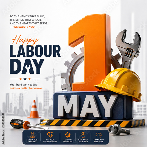 Happy Labour Day Social Media Post Design