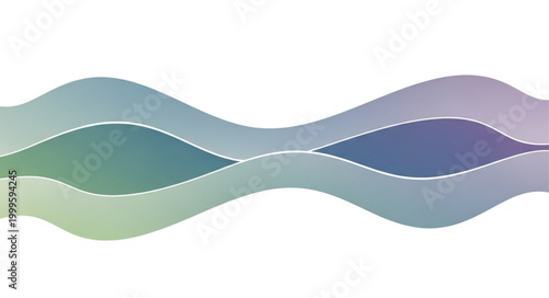 Abstract flowing wavy lines with gradient colors and soft shadows.