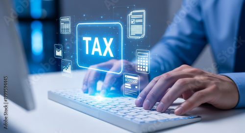 Digital tax filing and financial management concept
