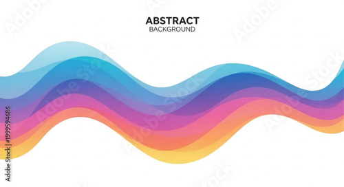 Colorful abstract wavy background with smooth gradient layers.