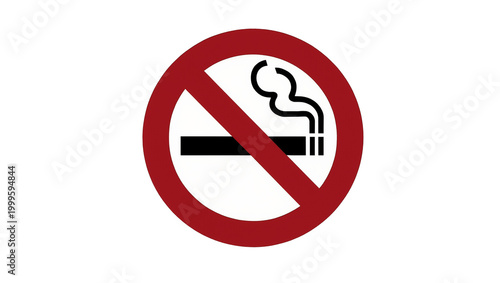 Free Download Red Circle Prohibition Sign with Burning Cigarette and Smoke - GFXLoad