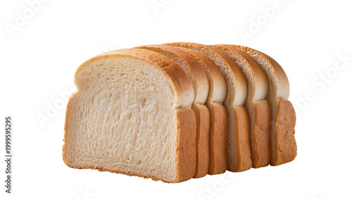 Schilderij op canvas Sliced soft white bread loaf with crumb texture