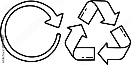 Black and white recycling symbol a universal sign for environmental responsibility and sustainability