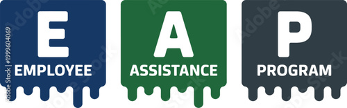 Employee Assistance Program acronym with dripping paint style graphic isolated on white background