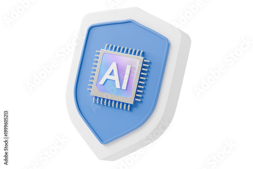 Obraz na płótnie 3d AI shield icon