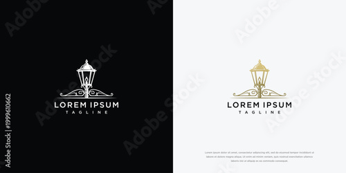 Elegant Lamppost Logo With Ornate Base