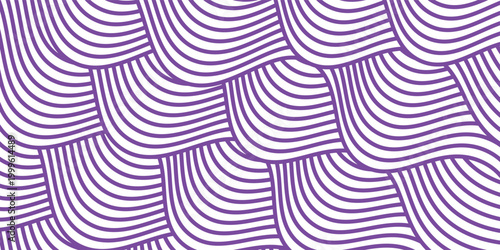 Curvy purple lines. Ramen or noodle pattern. Pasta, tagliatelle or capellini background. Wavy spaghetti texture. Banner with traditional Italian, Chinese of Japanese food print. modern
