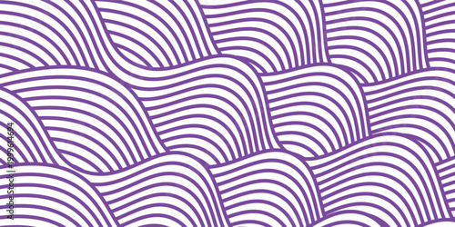 Curvy purple lines. Ramen or noodle pattern. Pasta, tagliatelle or capellini background. Wavy spaghetti texture. Banner with traditional Italian, Chinese of Japanese food print. modern