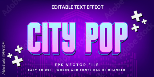 CITY POP Text Effect - Neon Retro Synthwave Style