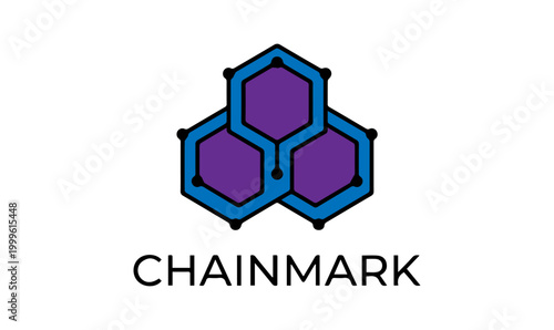 Blockchain Technology Hexagon Logo Design for Cryptocurrency, Data Network, and Tech Startups