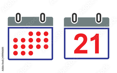 Braille calendar icons for accessibility and date planning, vector symbols