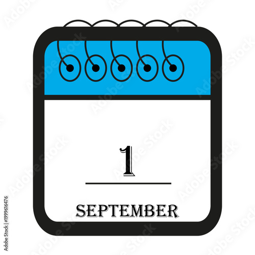 calendar with september 1 icon vector reminder for important deadlines and special events this autumn season