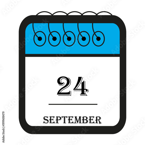 calendar with september 24icon vector reminder for important deadlines and special events this autumn season