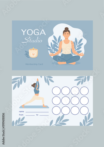 Yoga Studio Membership Card and Loyalty Tracker Design