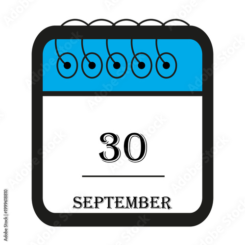 calendar with september 30 icon vector reminder for important deadlines and special events this autumn season
