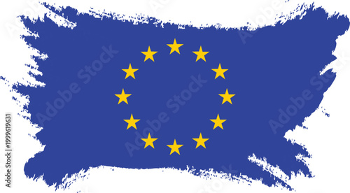 grunge brush flag of eu european union