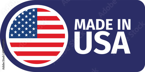 Made in the usa with circle american flag 