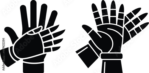 Human and robotic hand comparison with mechanical prosthetic technology futuristic artificial comparison evolution skeletal structure