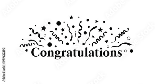 Celebration Confetti And Text Silhouette high quality professional