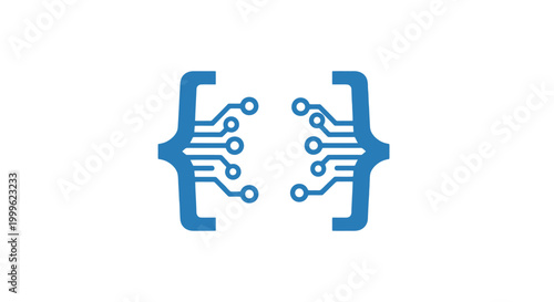 Free Download Blue circuit board icon on white background. - GFXLoad