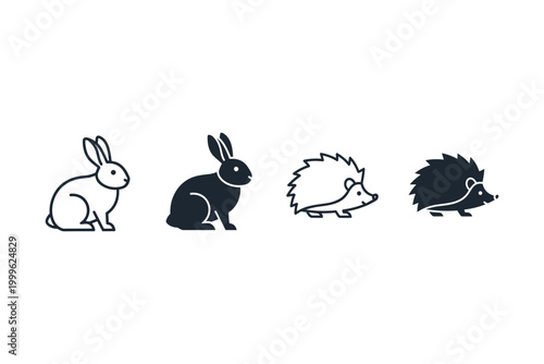 Rabbit and Hedgehog Icons