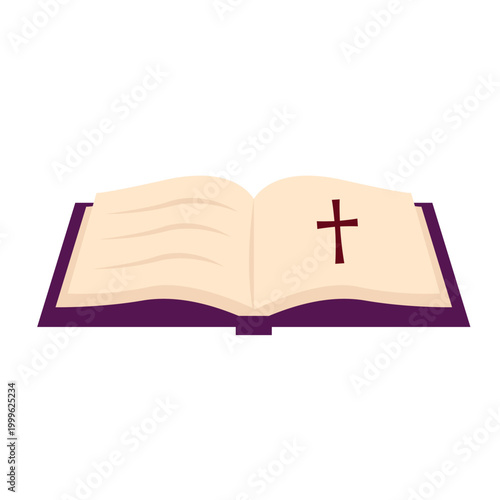 Open Bible Holy Scripture Book Illustration