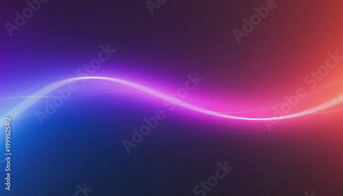 Bild auf Leinwand Abstract line curves gracefully through a field of deep shadows, illuminated by a brilliant streak of neon pink and electric blue that highlights the elegance of modern minimalist design
