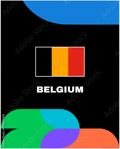 Belgium Flag United States Football Final 2026 Emblem Europe Countries Football Teams Design Vector Illustration