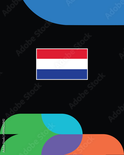 Netherlands Flag United States Football Final 2026 Emblem Europe Countries Teams Design Vector Illustration