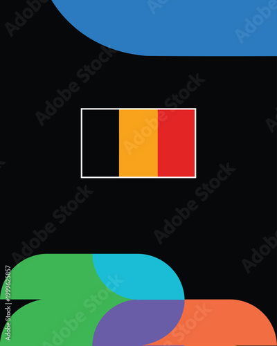 Belgium Flag United States Football Final 2026 Emblem Europe Countries Teams Design Vector Illustration