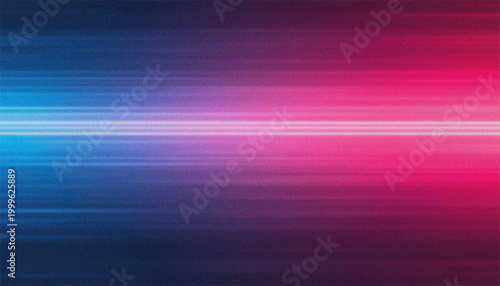 Photography Light streaks stretch horizontally in a vivid display of pink and blue tones to represent high speed connectivity and technological advancement in a clean and minimalist aesthetic