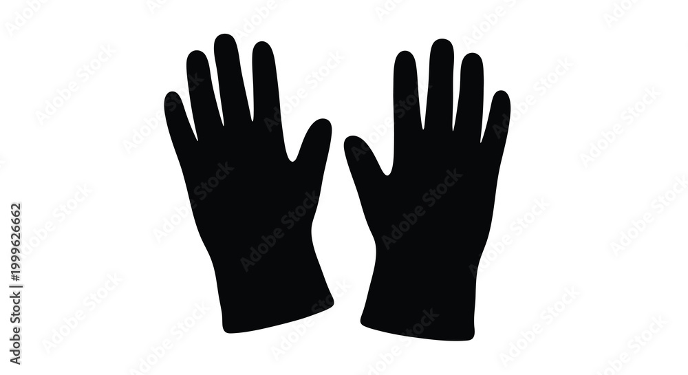 Obraz premium Pair of gloves isolated on white background silhouette
