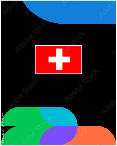 Switzerland Flag United States Football Final 2026 Emblem Europe Countries Teams Design Vector Illustration