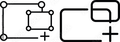 Abstract connection points and lines with plus and minus symbols abstract background white background connection abstract geometric communicatio