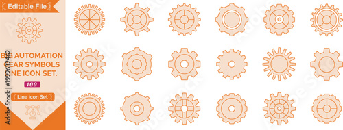 Gear & Settings Icon Set – Outline, Filled, Gradient Style Vector Pack, Modern Gear and Settings Icons Set – Minimal Cogwheel Symbols in Various Styles for Technology Interface, Engineering Concepts .