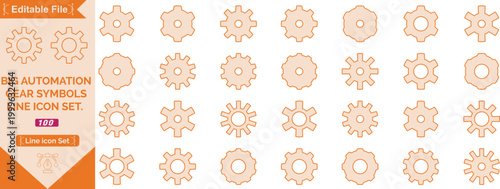 Gear & Settings Icon Set – Outline, Filled, Gradient Style Vector Pack, Modern Gear and Settings Icons Set – Minimal Cogwheel Symbols in Various Styles for Technology Interface, Engineering Concepts .