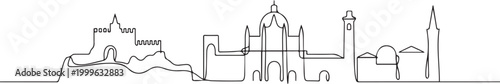 Photography Brescia skyline with Italy Minimal line art